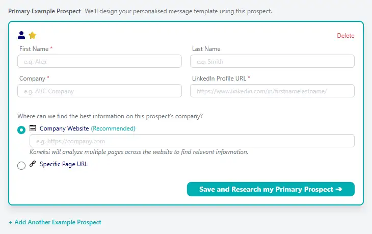 Test message styles on known prospect
